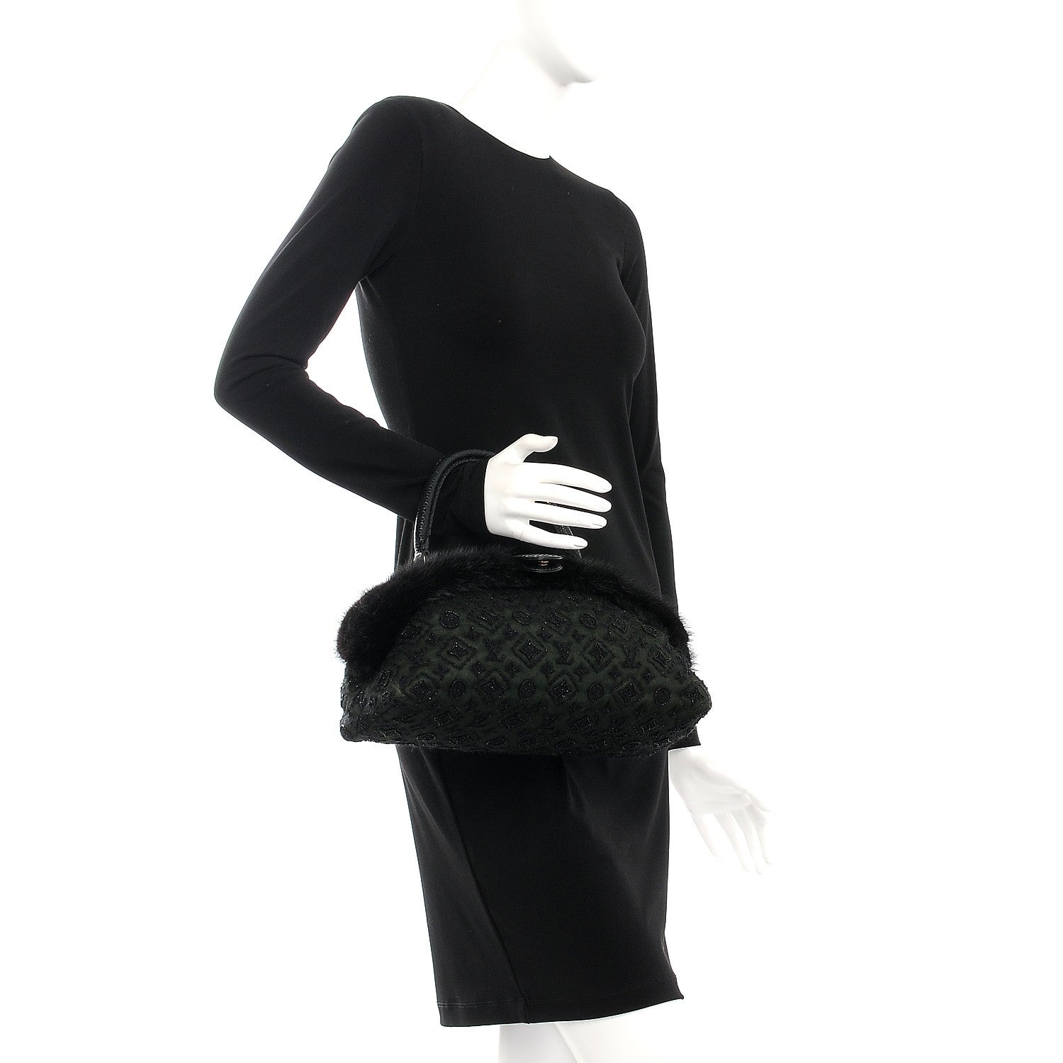 Louis Vuitton Mousseline Mink Lizard Beaded Demi Lune GM Vert 2 of 12