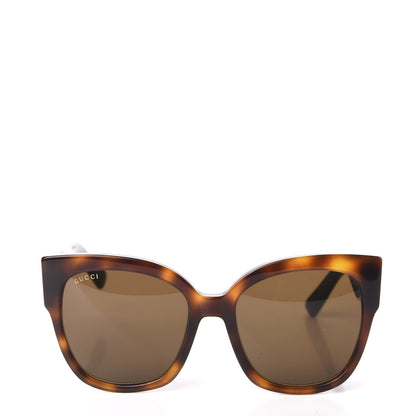 Gucci Acetate Square Frame Web Sunglasses GG0059S Tortoise 2 of 9