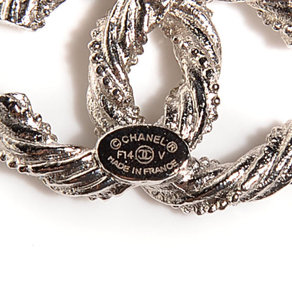 Chanel Crystal CC Twisted Earrings Silver 4 of 5