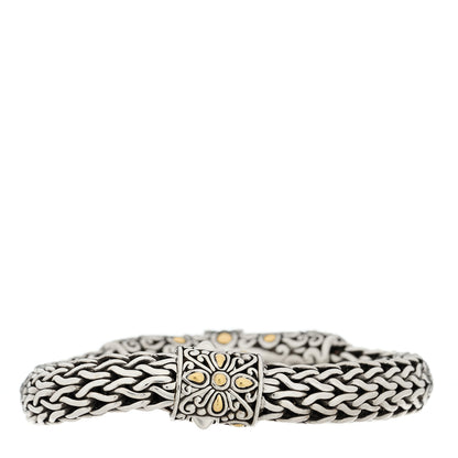 John Hardy Sterling Silver 18K Yellow Gold Diamond Quartz Batu Lens Station Bracelet 2 of 4