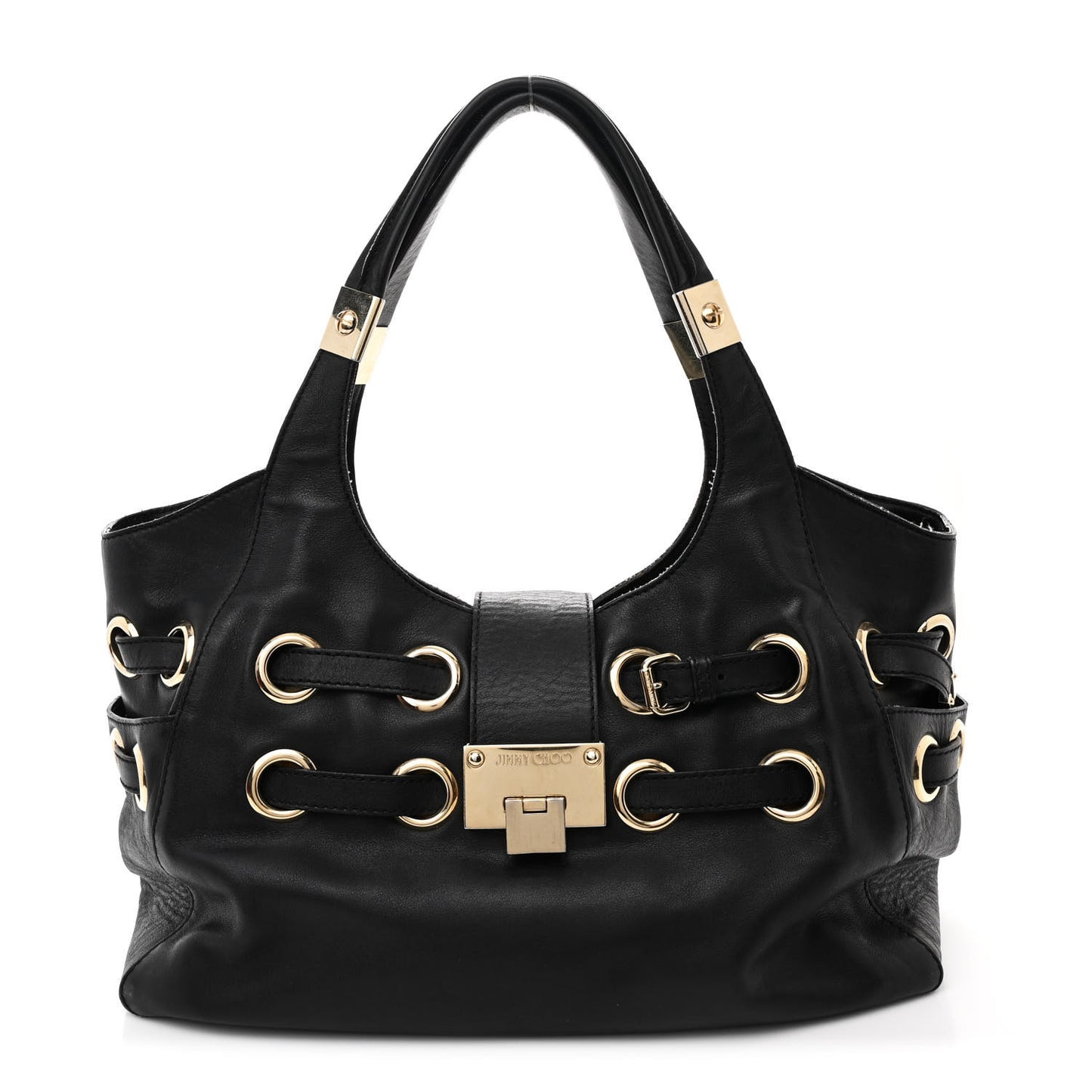 Supple Calfskin Large Radiant Hobo Black
