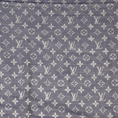 Louis Vuitton Silk Wool Monogram Denim Shawl Blue 1 of 5