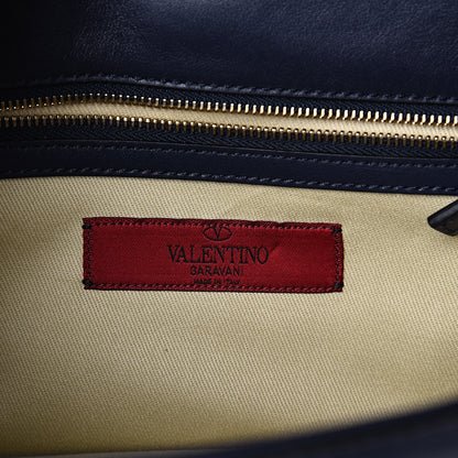 Valentino Garavani Vitello Medium Glam Lock Rockstud Flap Marine 5 of 10