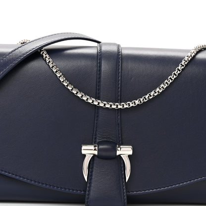 Salvatore Ferragamo Calfskin Small Front Flap Crossbody Bag Navy Blue 8 of 10