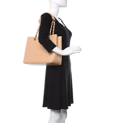 Chanel Caviar Quilted Grand Shopping Tote GST Beige 2 of 12