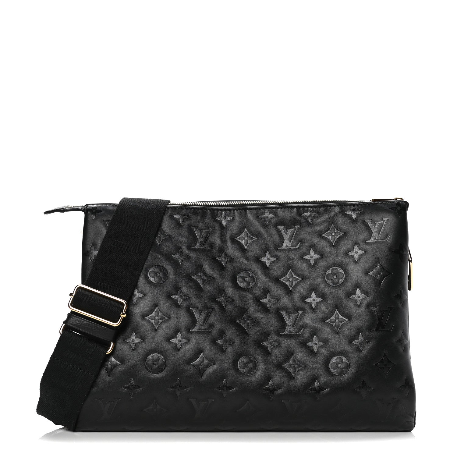 Louis Vuitton Lambskin Embossed Monogram Coussin MM Black 1 of 6