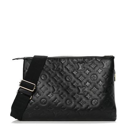 Louis Vuitton Lambskin Embossed Monogram Coussin MM Black 1 of 6