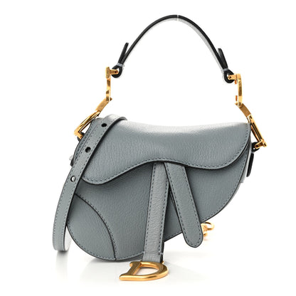 Christian Dior Goatskin Micro Saddle Bag With Strap Cloud Blue 1 of 8