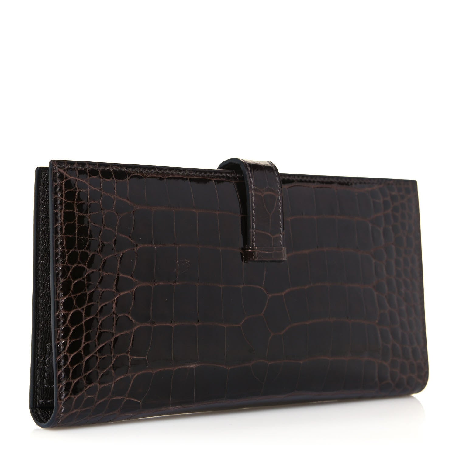 Hermes Shiny Niloticus Crocodile Bearn Wallet Macassar 2 of 11