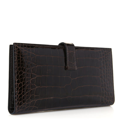 Hermes Shiny Niloticus Crocodile Bearn Wallet Macassar 2 of 11