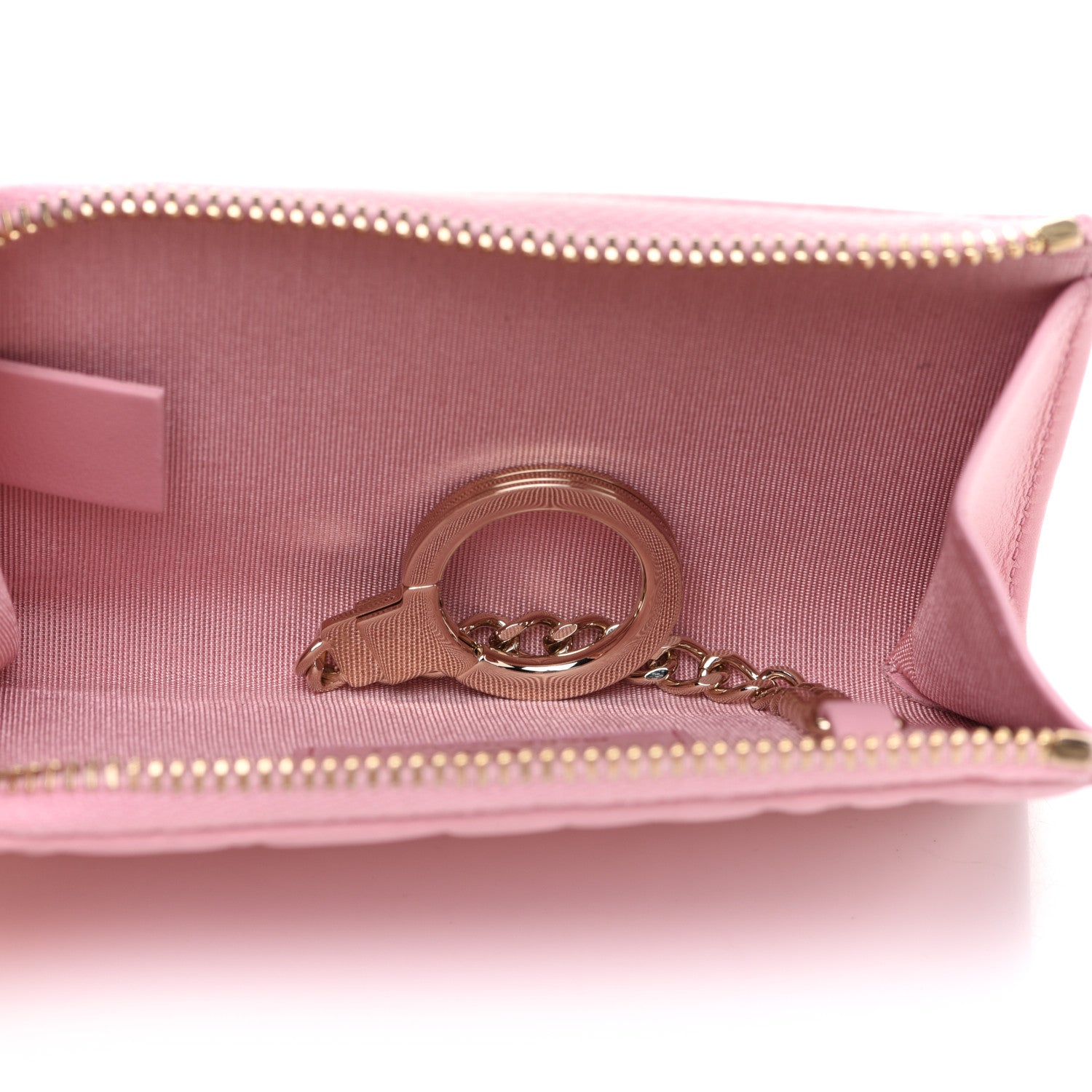 Chanel Lambskin Camellia Embossed Key Holder Case Pink 5 of 8