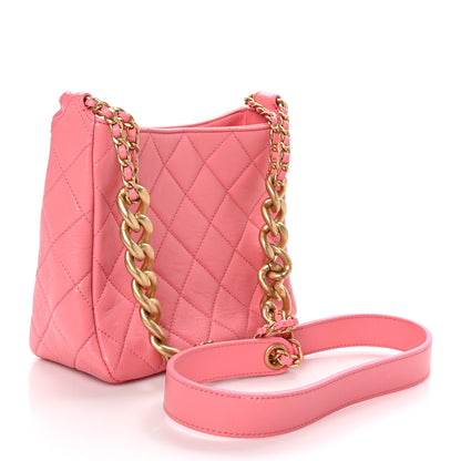 Chanel Lambskin Quilted Multi Chain Hobo Pink 3 of 10