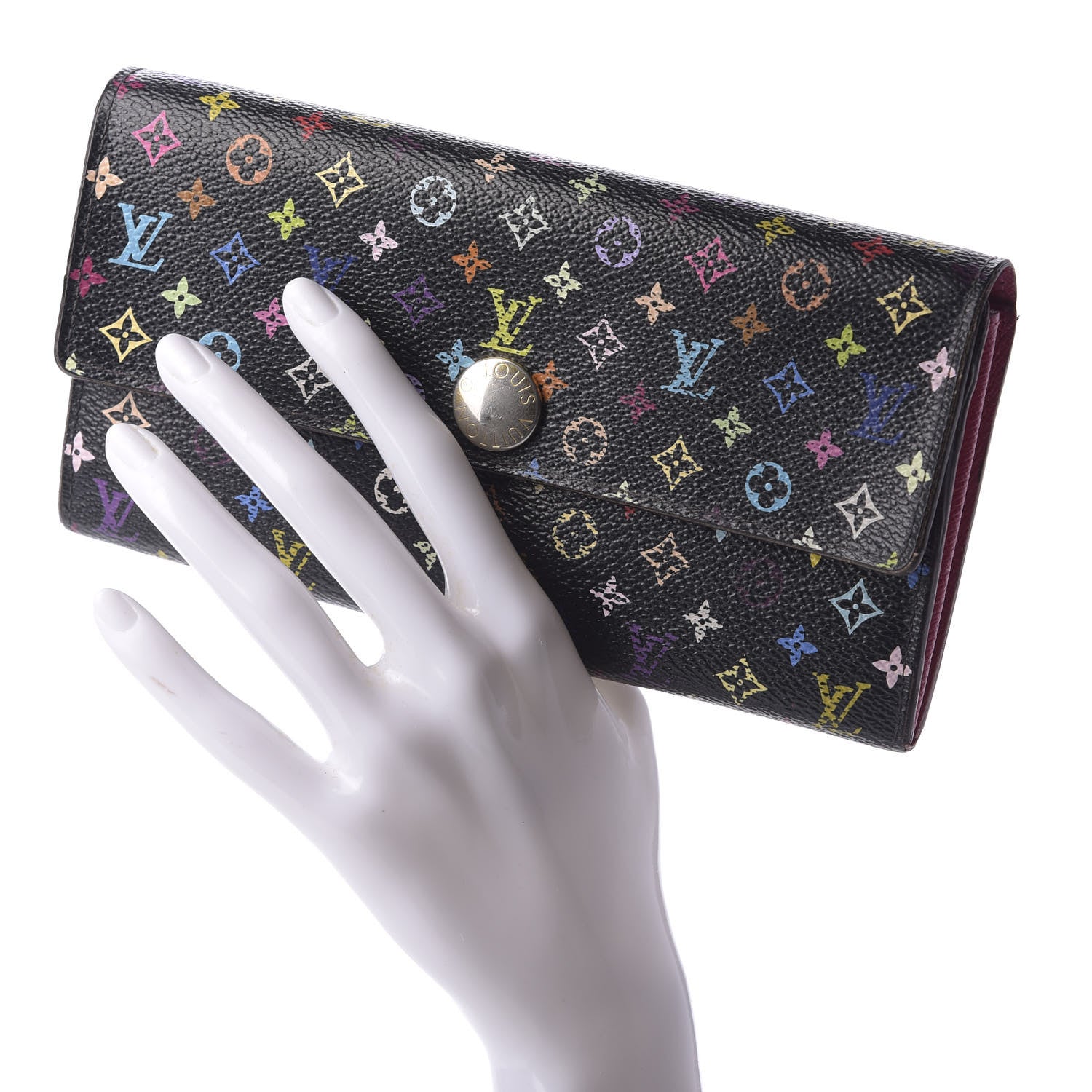 Louis Vuitton Monogram Multicolor Sarah Wallet Black Grenade 2 of 11
