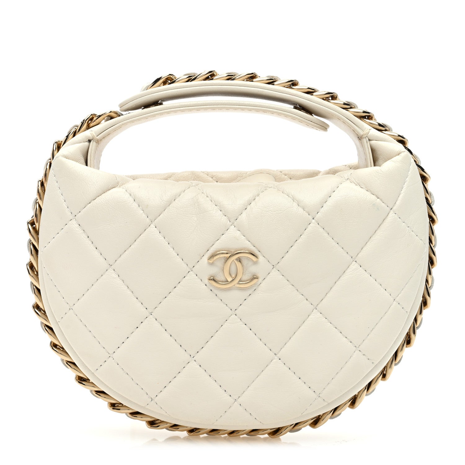 Chanel Lambskin Quilted Chain Around Pouch White 1 of 13