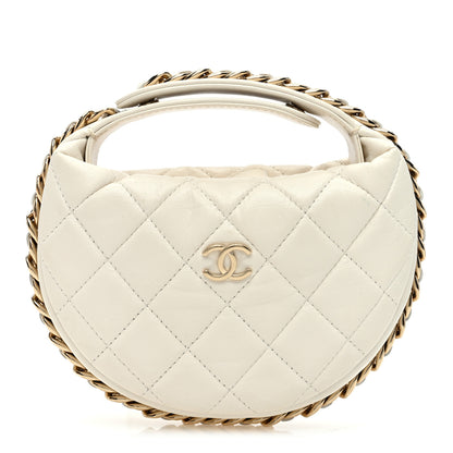 Chanel Lambskin Quilted Chain Around Pouch White 1 of 13