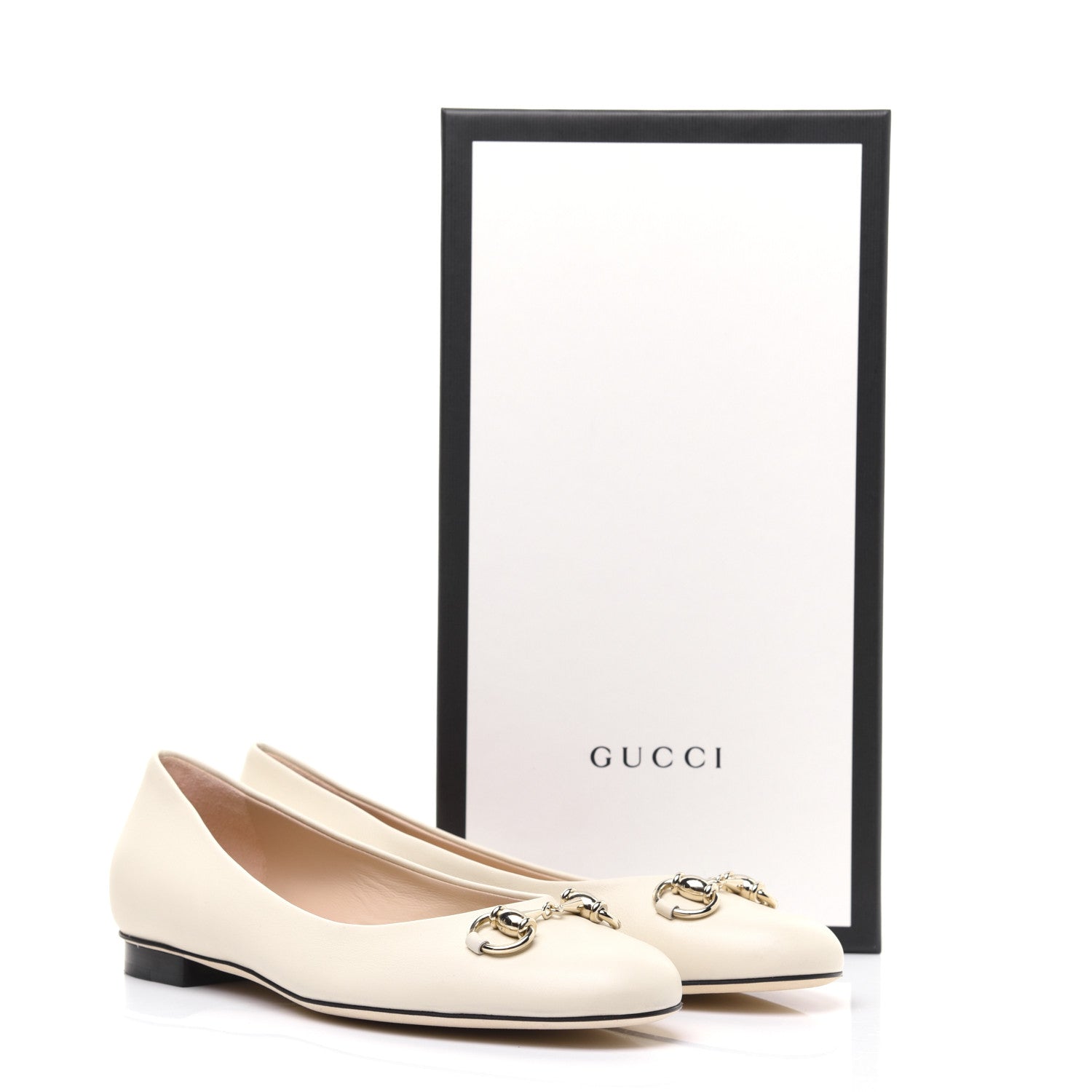 Gucci Calfskin Horsebit Ballerina Flats 38 White 13 of 13
