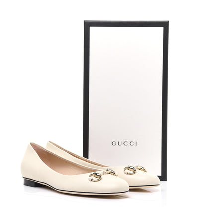 Gucci Calfskin Horsebit Ballerina Flats 38 White 13 of 13