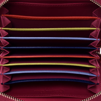 Christian Dior Lambskin Cannage Mini Lady Dior Zip Portemonnaie Fuchsia 5 of 8