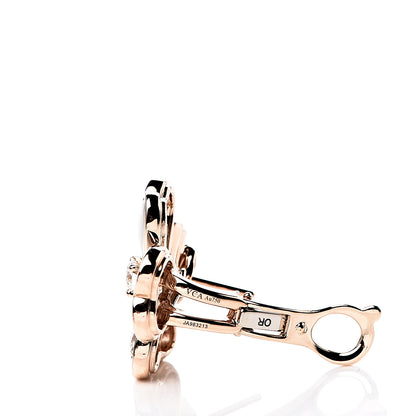 Van Cleef & Arpels 18K Rose Gold Diamond Mother of Pearl Small Cosmos Earrings 4 of 5