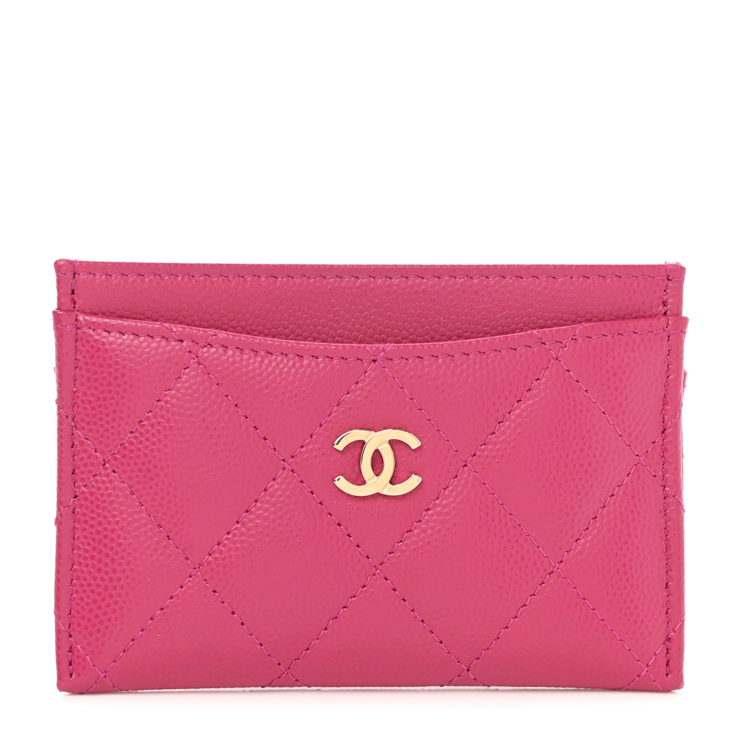 Chanel Caviar Quilted Card Holder Pink 1 of 8