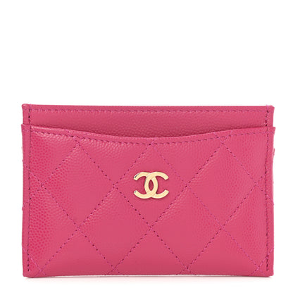 Chanel Caviar Quilted Card Holder Pink 1 of 8