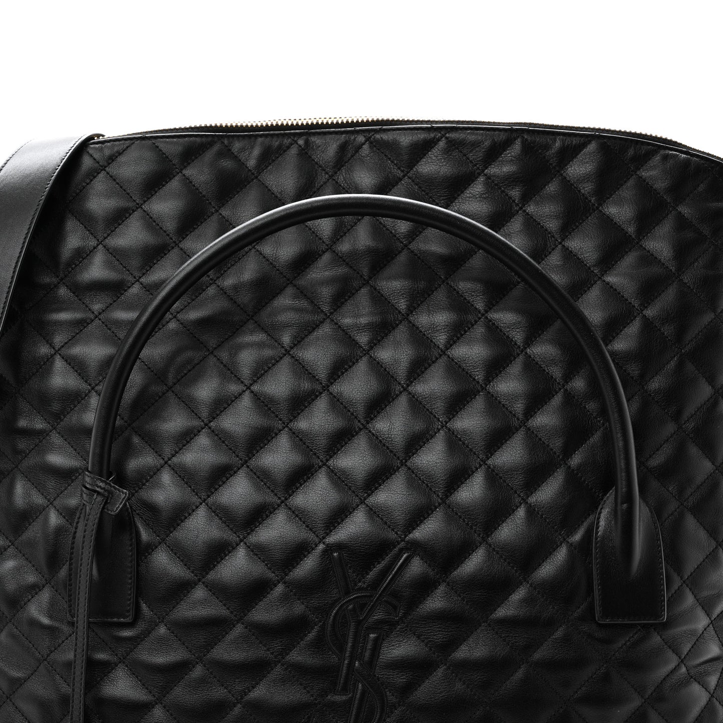 Calfskin Quilted ES Giant Travel Bag Black