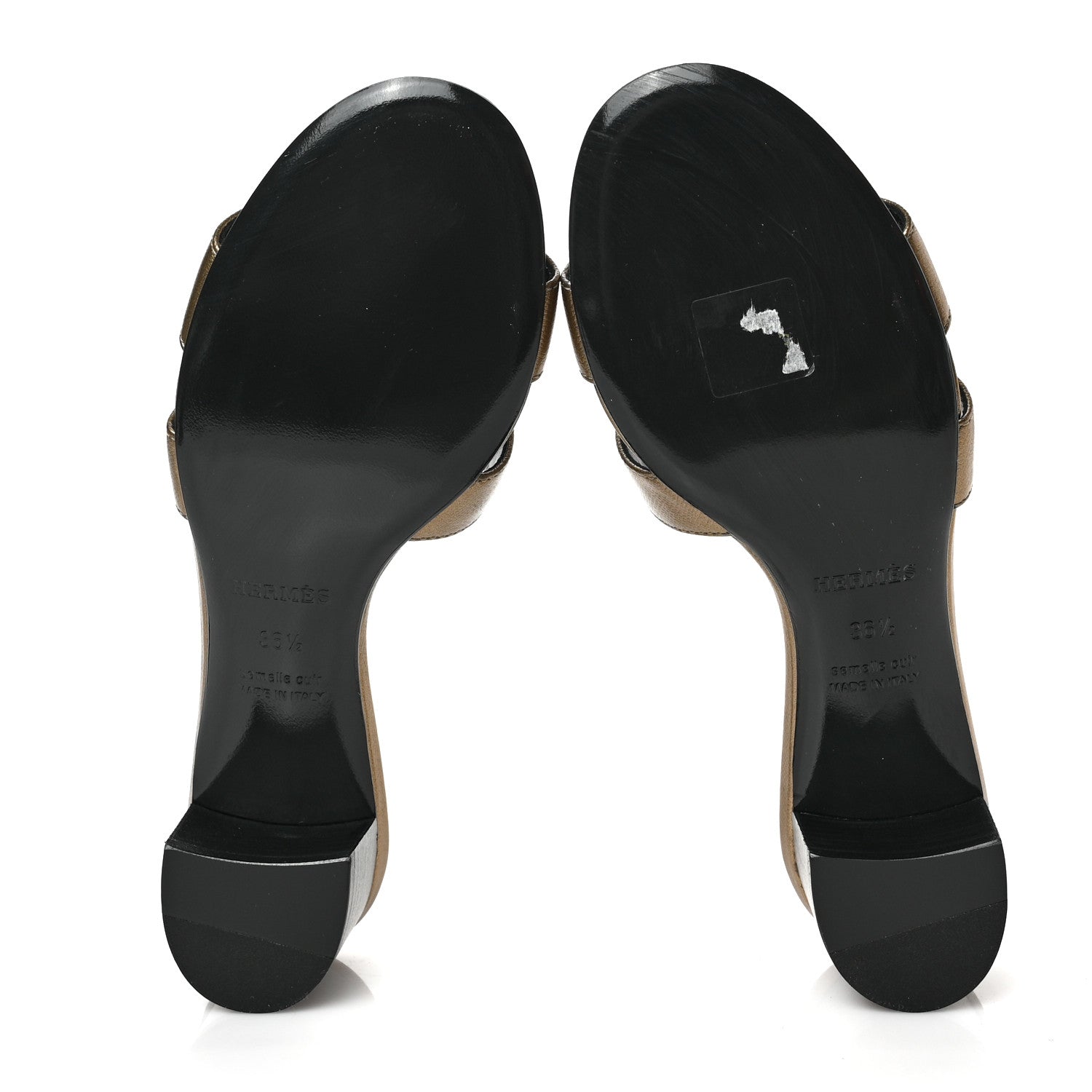 Hermes Metallic Epsom Oasis Sandals 36.5 Vert Bronze 5 of 8