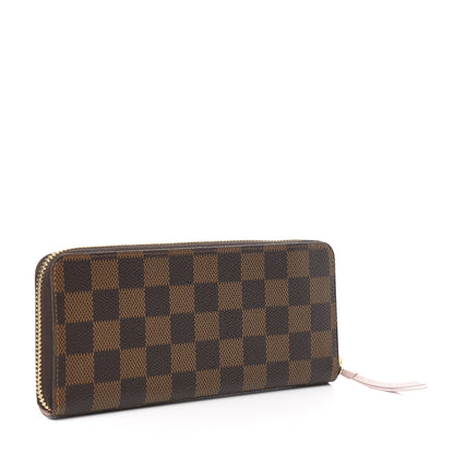 Louis Vuitton Damier Ebene Clemence Wallet Rose Ballerine 3 of 7