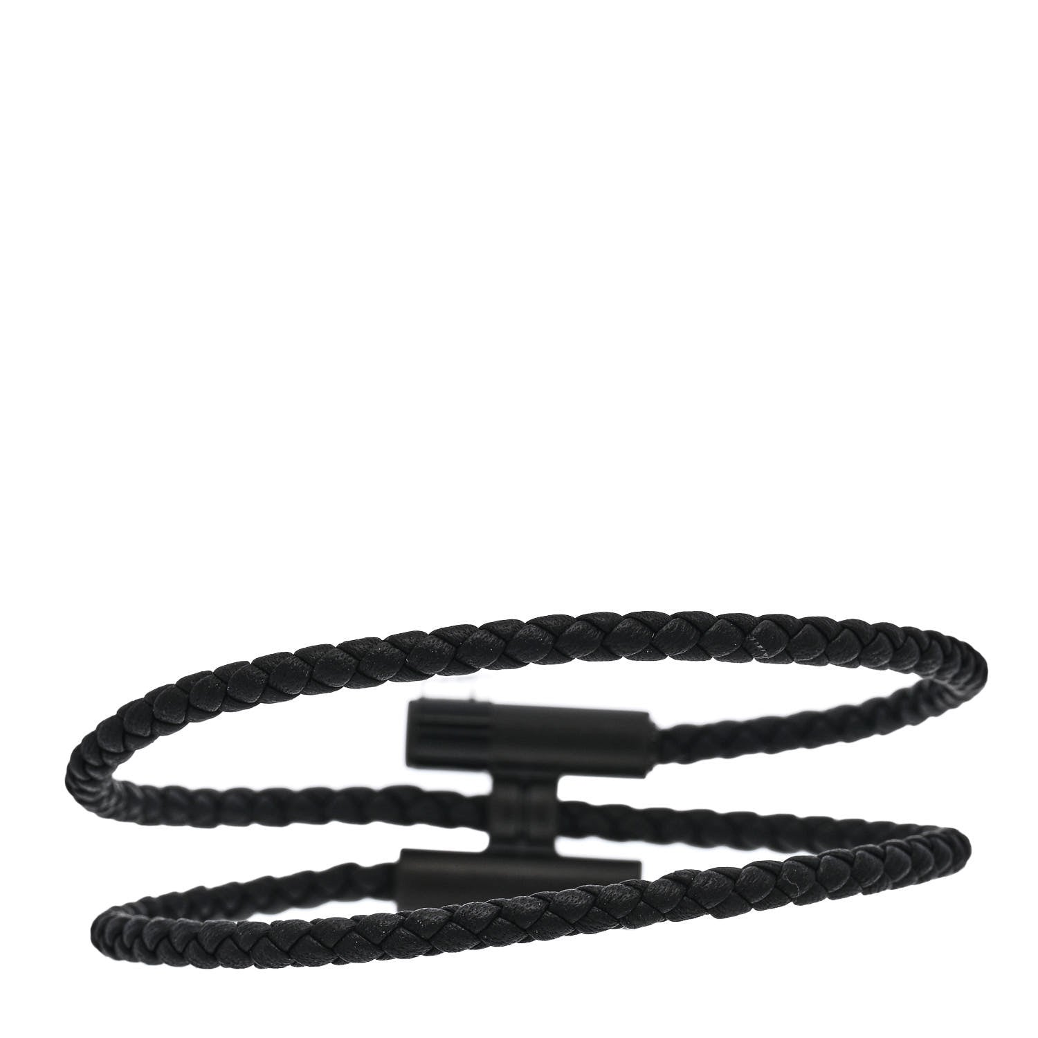 Hermes Swift Double Wrap Cord Tournis Tresse Bracelet T5 So Black 3 of 4