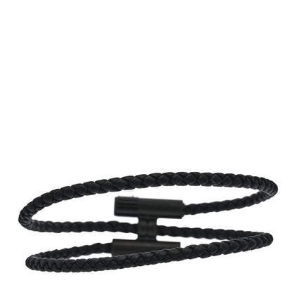 Hermes Swift Double Wrap Cord Tournis Tresse Bracelet T5 So Black 3 of 4
