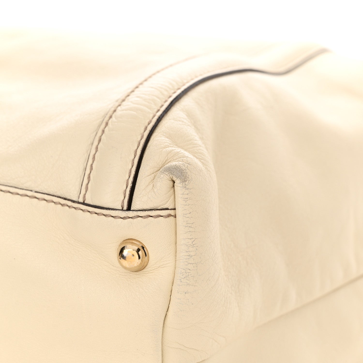 Gucci Calfskin Large Britt Shoulder Bag Ivory 14 of 15