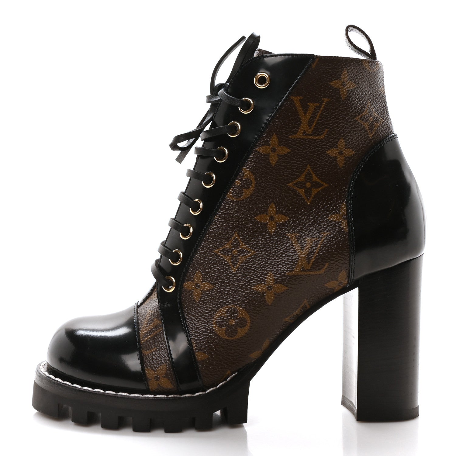 Louis Vuitton Patent Calfskin Monogram Star Trail Ankle Boots 39 Black 1 of 9