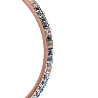 Chanel Crystal CC Hoop Drop Earrings Silver Blue 4 of 7