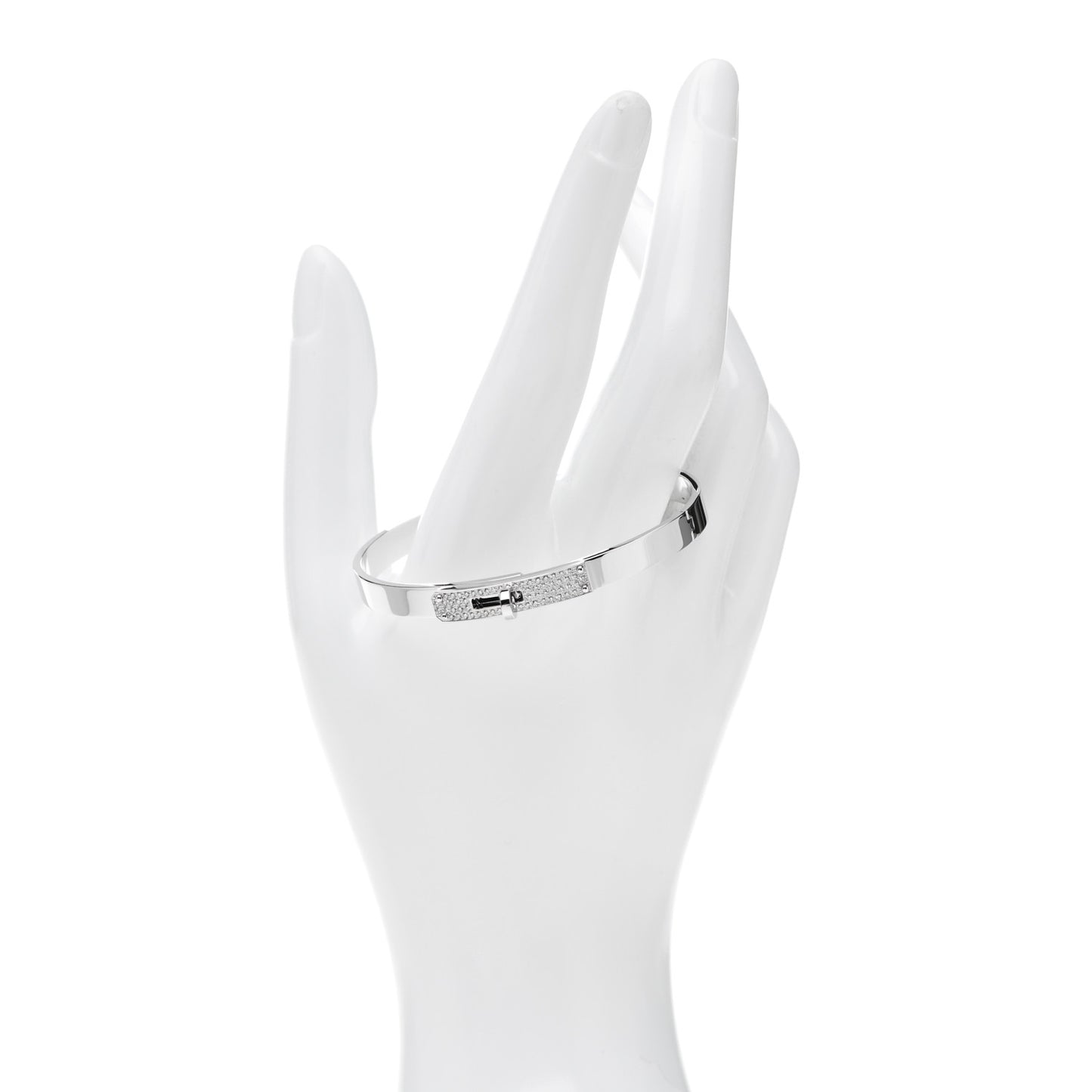 18K White Gold Diamond PM Kelly Pave Bracelet SH