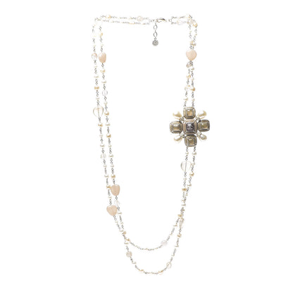 Chanel Glass Pearl Gripoix Long Necklace Gold 2 of 3