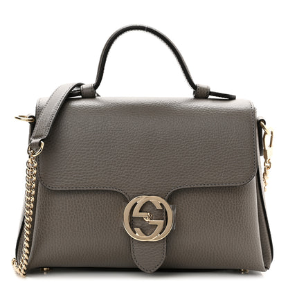 Gucci Dollar Calfskin Interlocking G Top Handle Shoulder Bag Loess 1 of 10