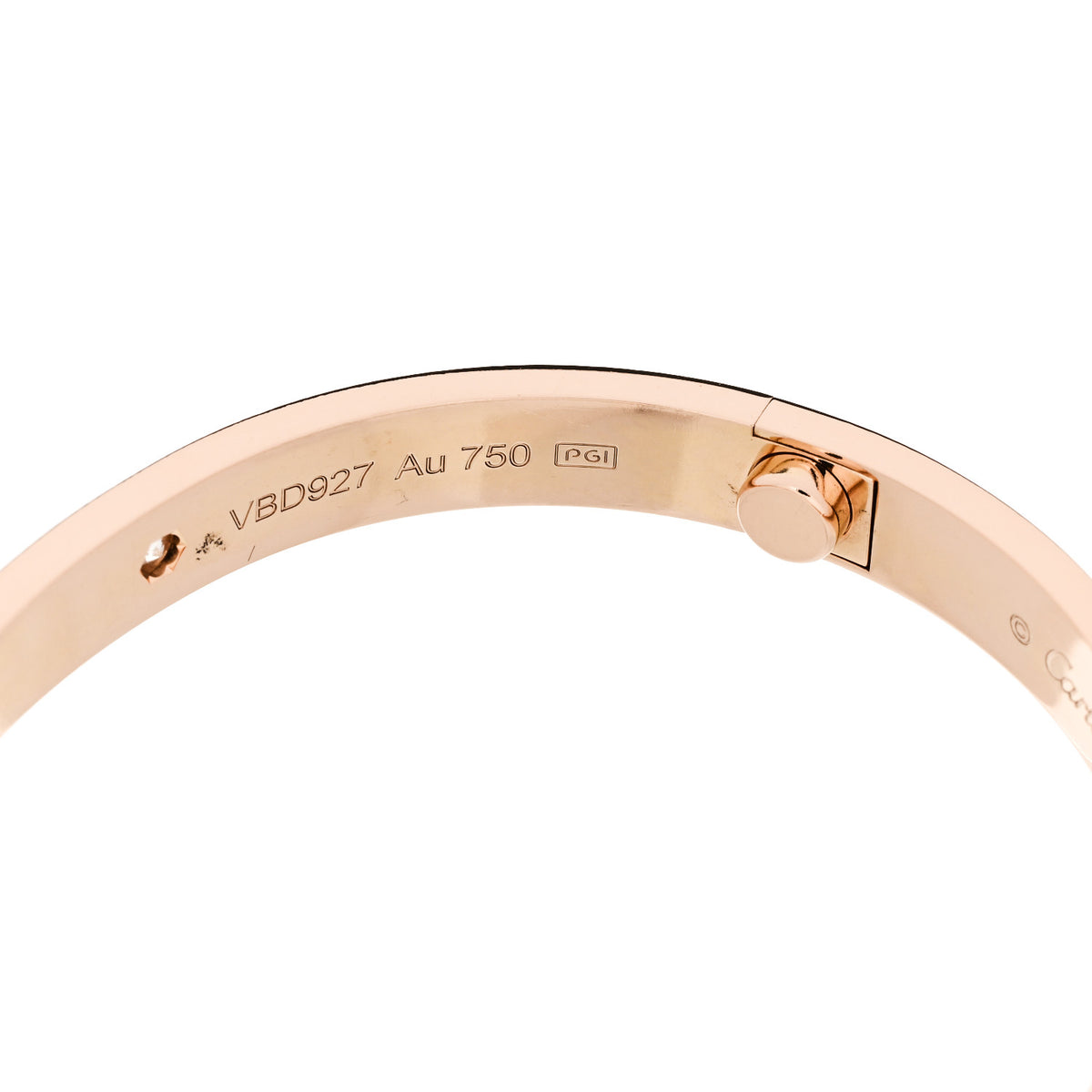 Cartier 18K Pink Gold 4 Diamond LOVE Bracelet 17 7 of 9
