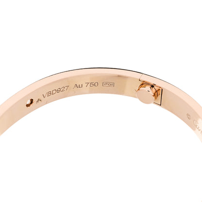 Cartier 18K Pink Gold 4 Diamond LOVE Bracelet 17 7 of 9