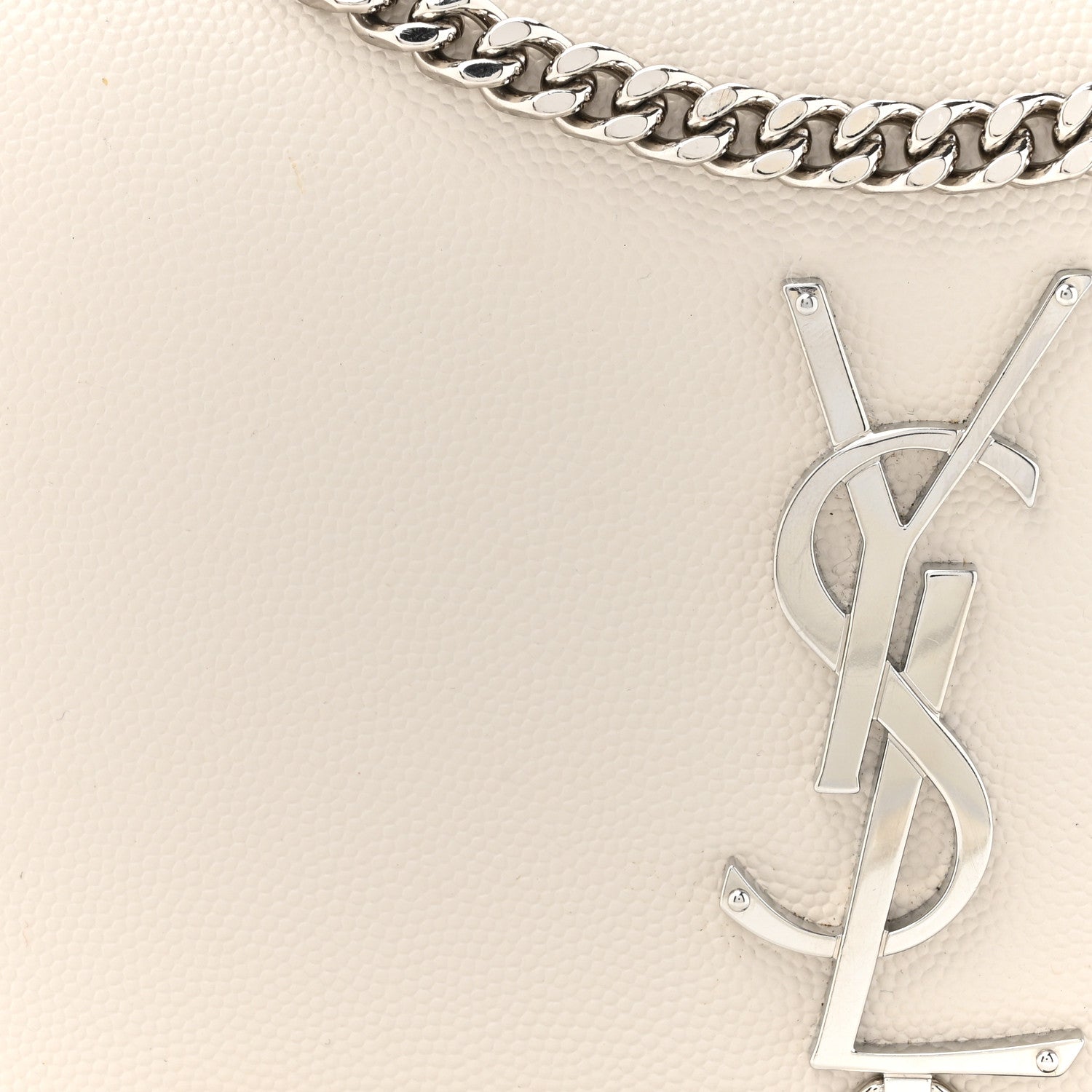 Saint Laurent Grain De Poudre Small Classic Monogram Kate Tassel Satchel Icy White 8 of 17