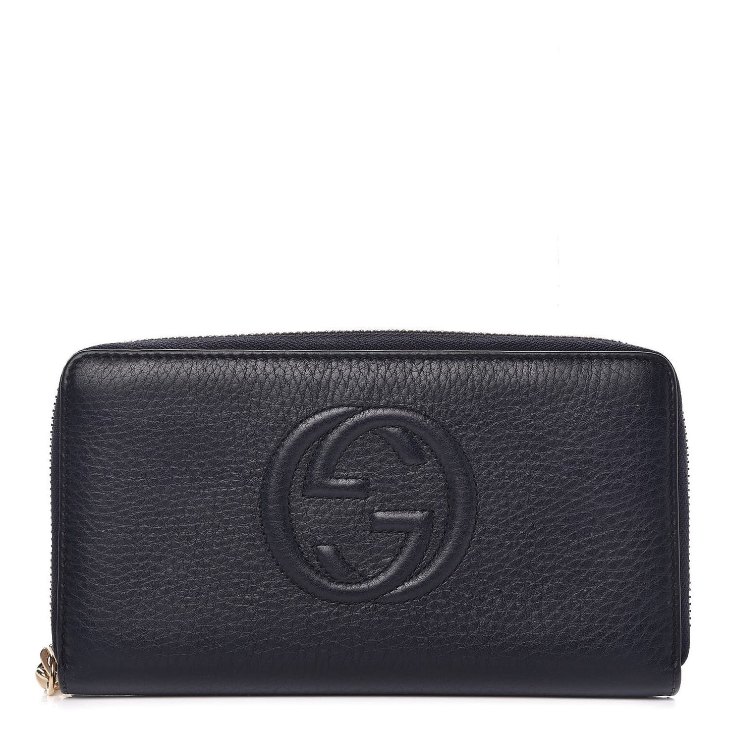 Pebbled Calfskin Soho Zip Around Wallet Blue