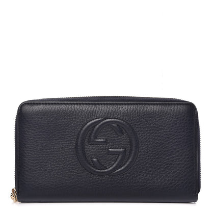 Gucci Pebbled Calfskin Soho Zip Around Wallet Blue 1 of 7