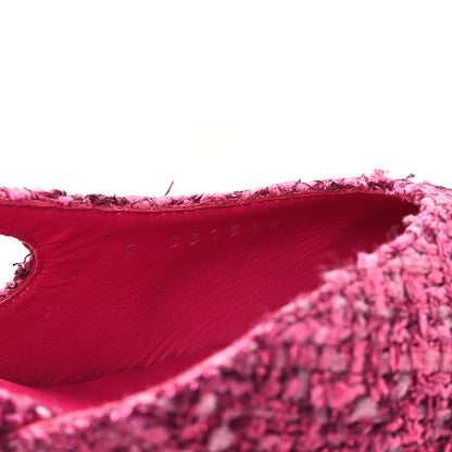 Chanel Tweed Grosgrain Cap Toe CC Slingback Pumps 39 Pink Black 9 of 10