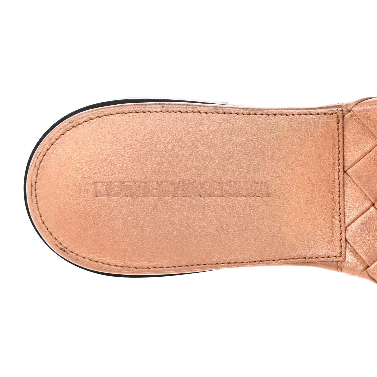 Laser Nappa Maxi Intrecciato Lido Flat Sandals 38 Cinder