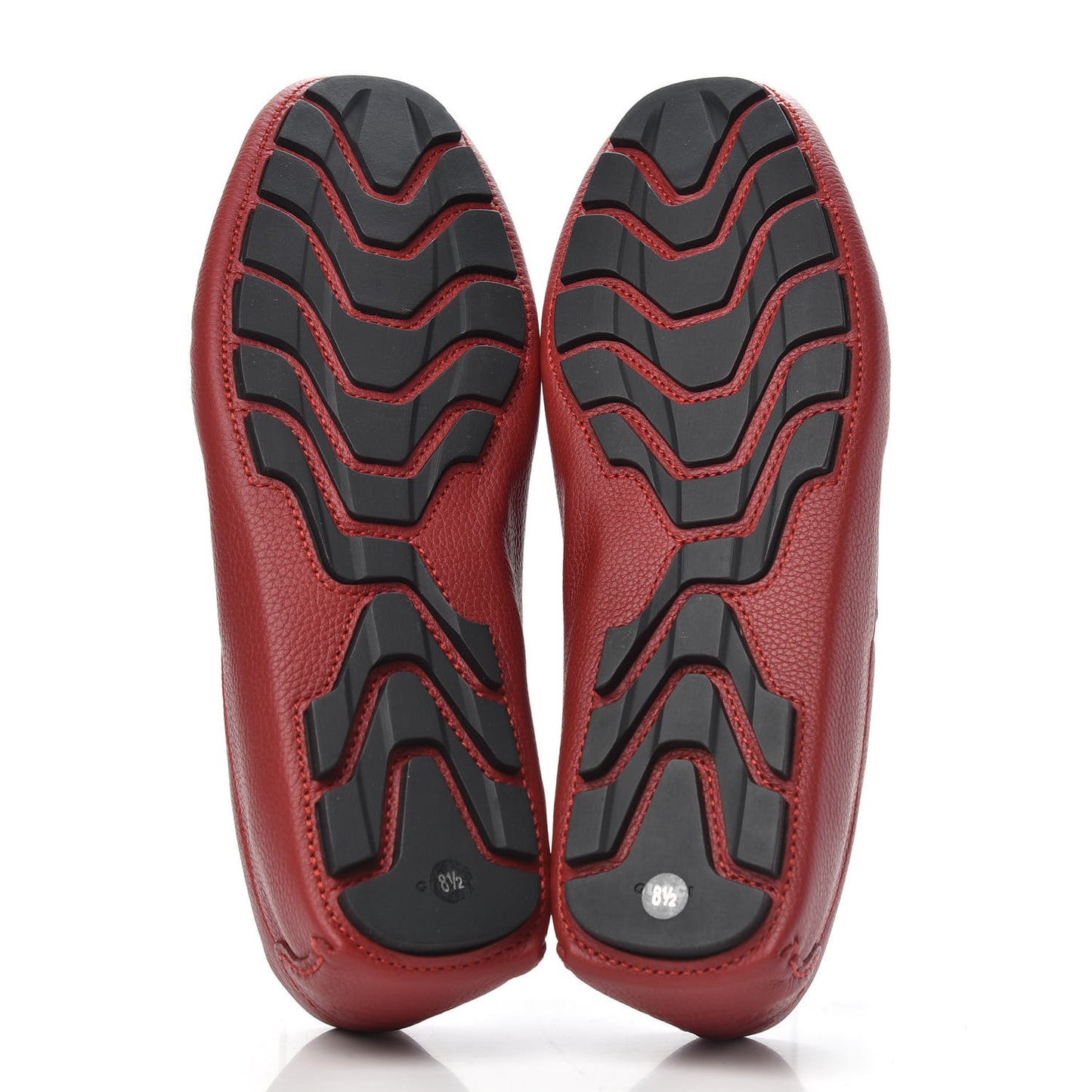 Calfskin Web Mens Driver Loafers 8.5 Red