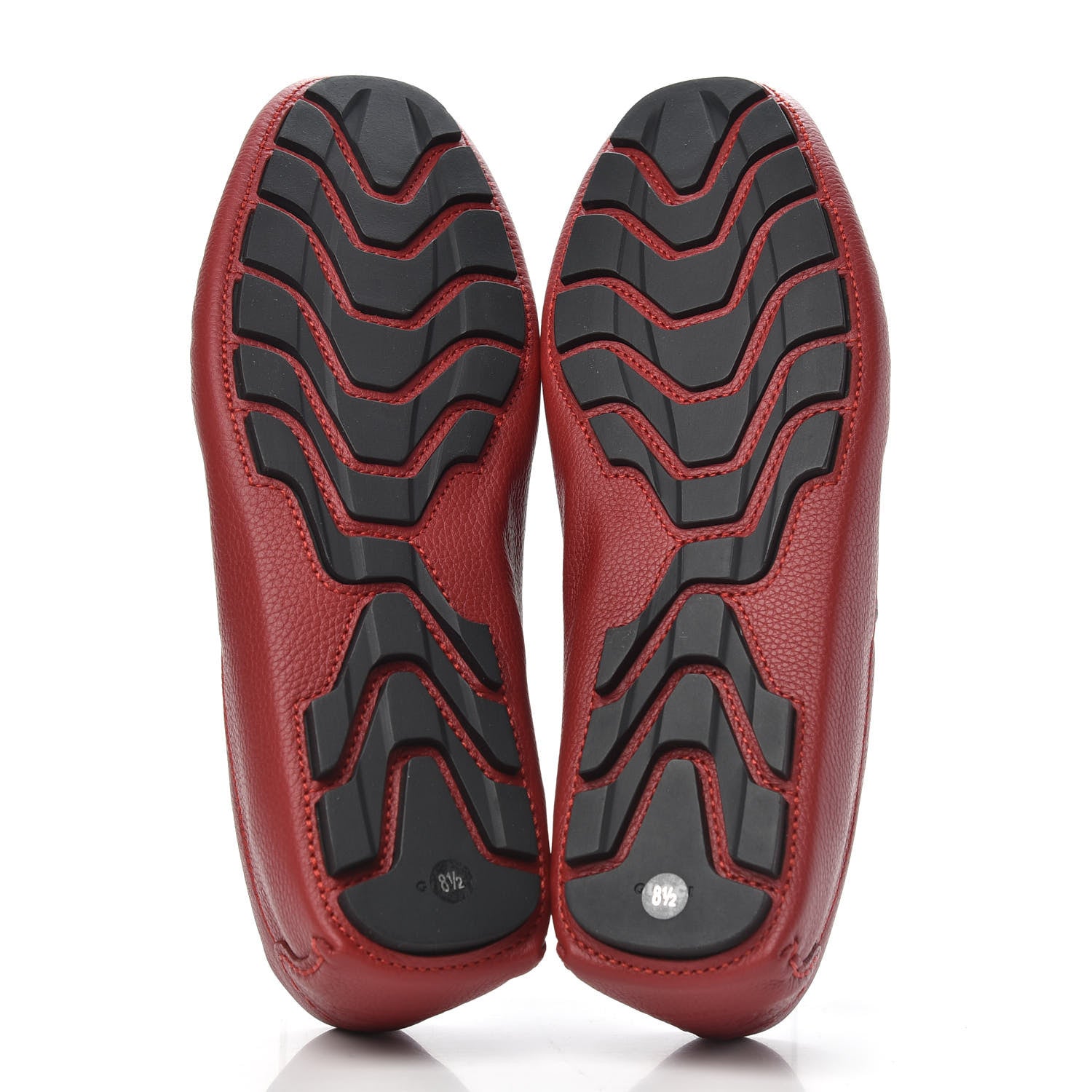 Gucci Calfskin Web Mens Driver Loafers 8.5 Red 5 of 8