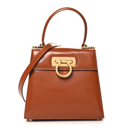 Salvatore Ferragamo Brushed Off Calfskin Small Iconic Top Handle Cuoio 1 of 15