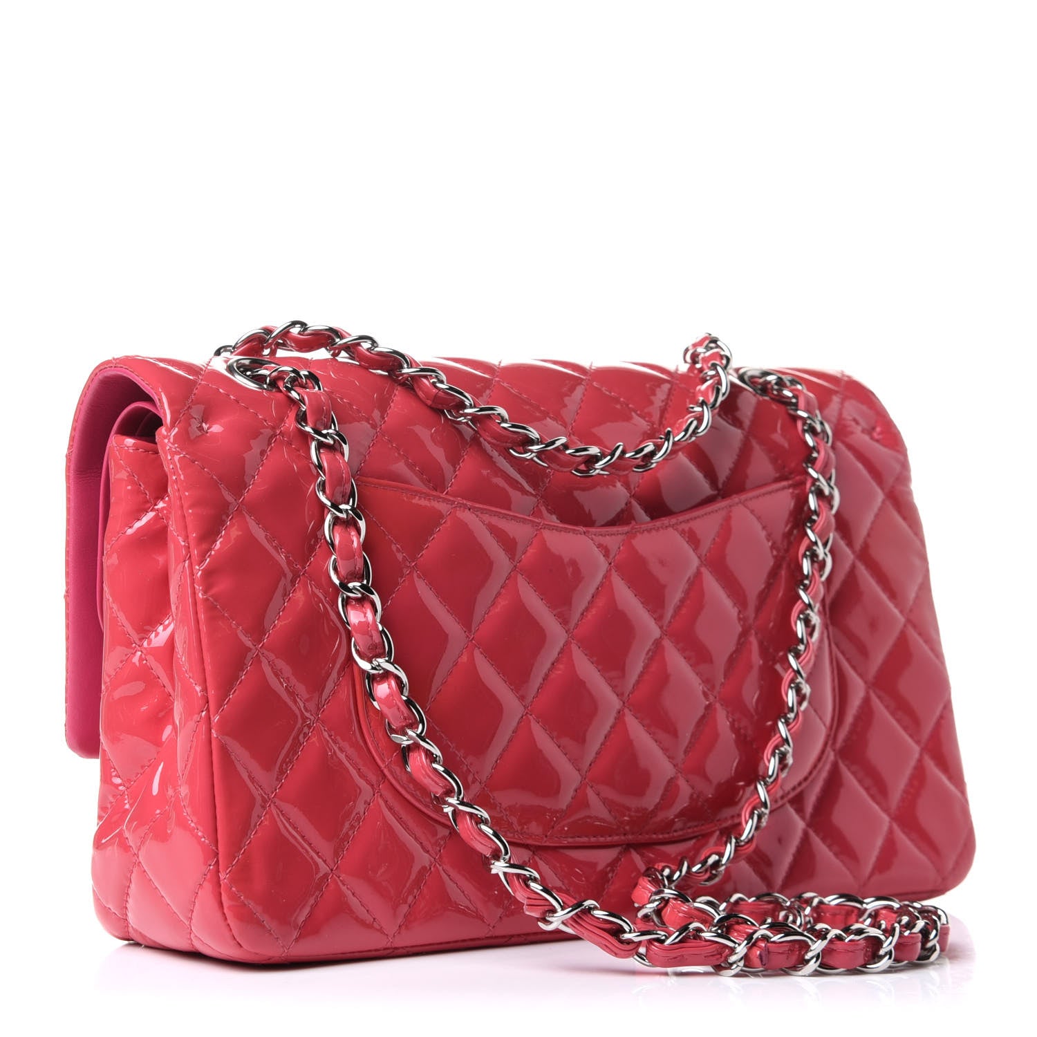 Chanel Patent Quilted Medium Double Flap Pink 2 of 9