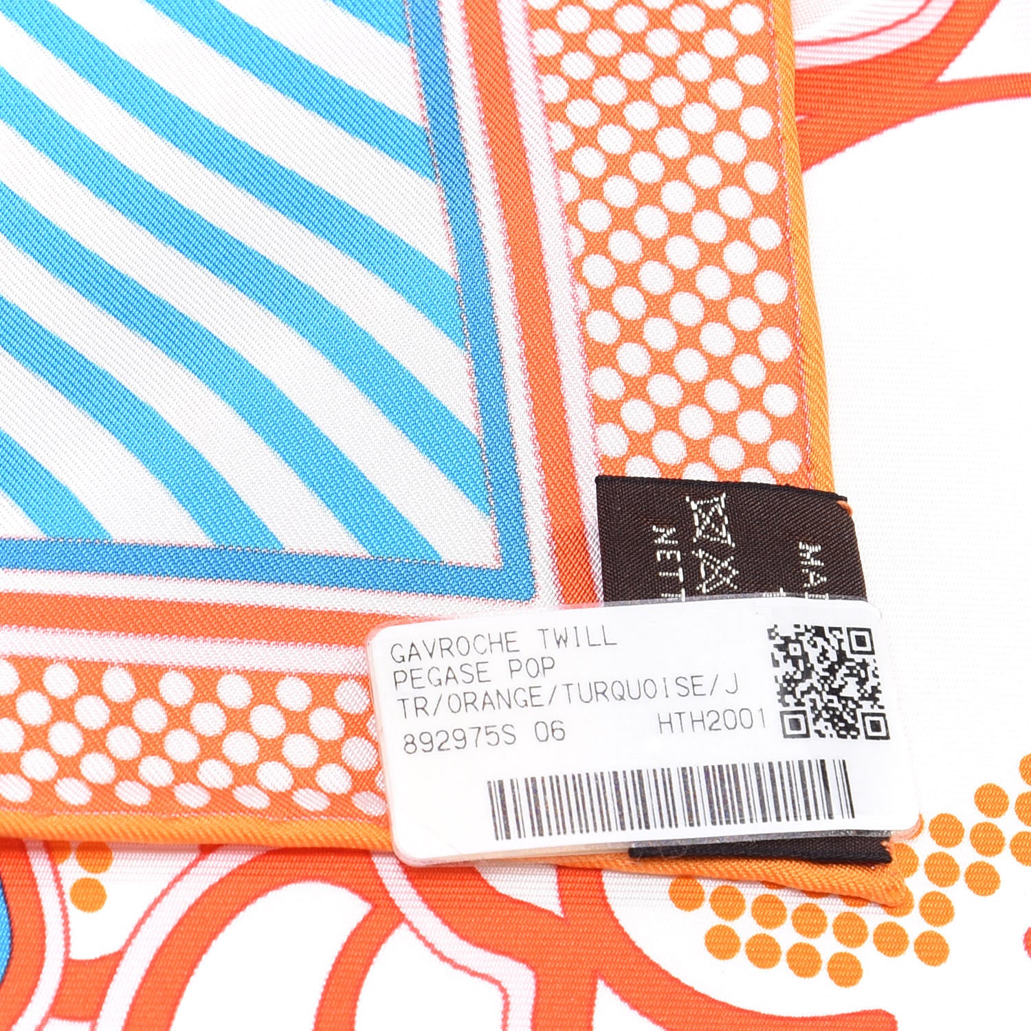 Hermes Silk Pegase Pop Scarf 45 Orange Turquoise Jaune 3 of 4
