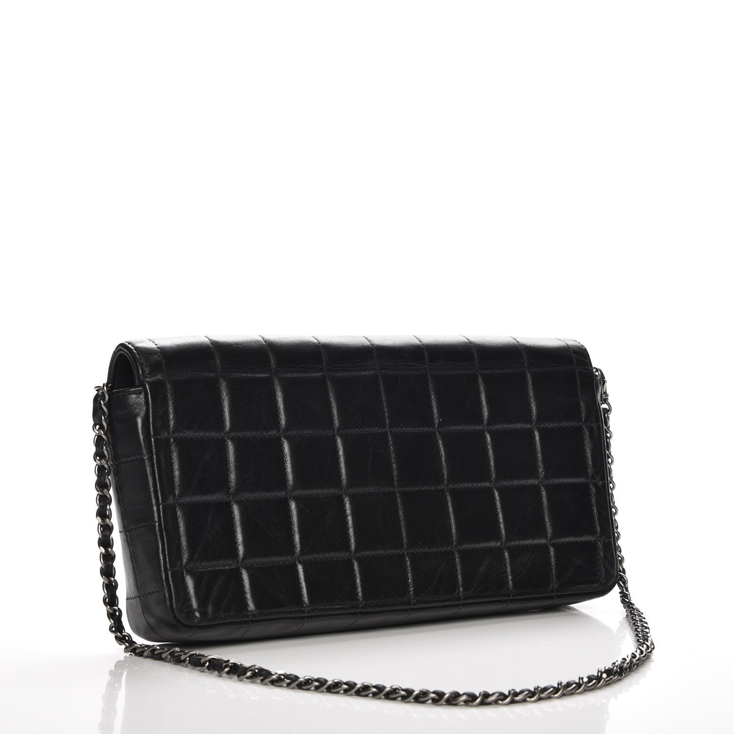 Chanel Lambskin Quilted East West Chocolate Bar Flap Black 3 of 9