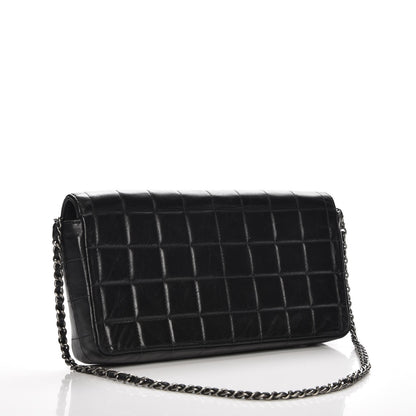 Chanel Lambskin Quilted East West Chocolate Bar Flap Black 3 of 9